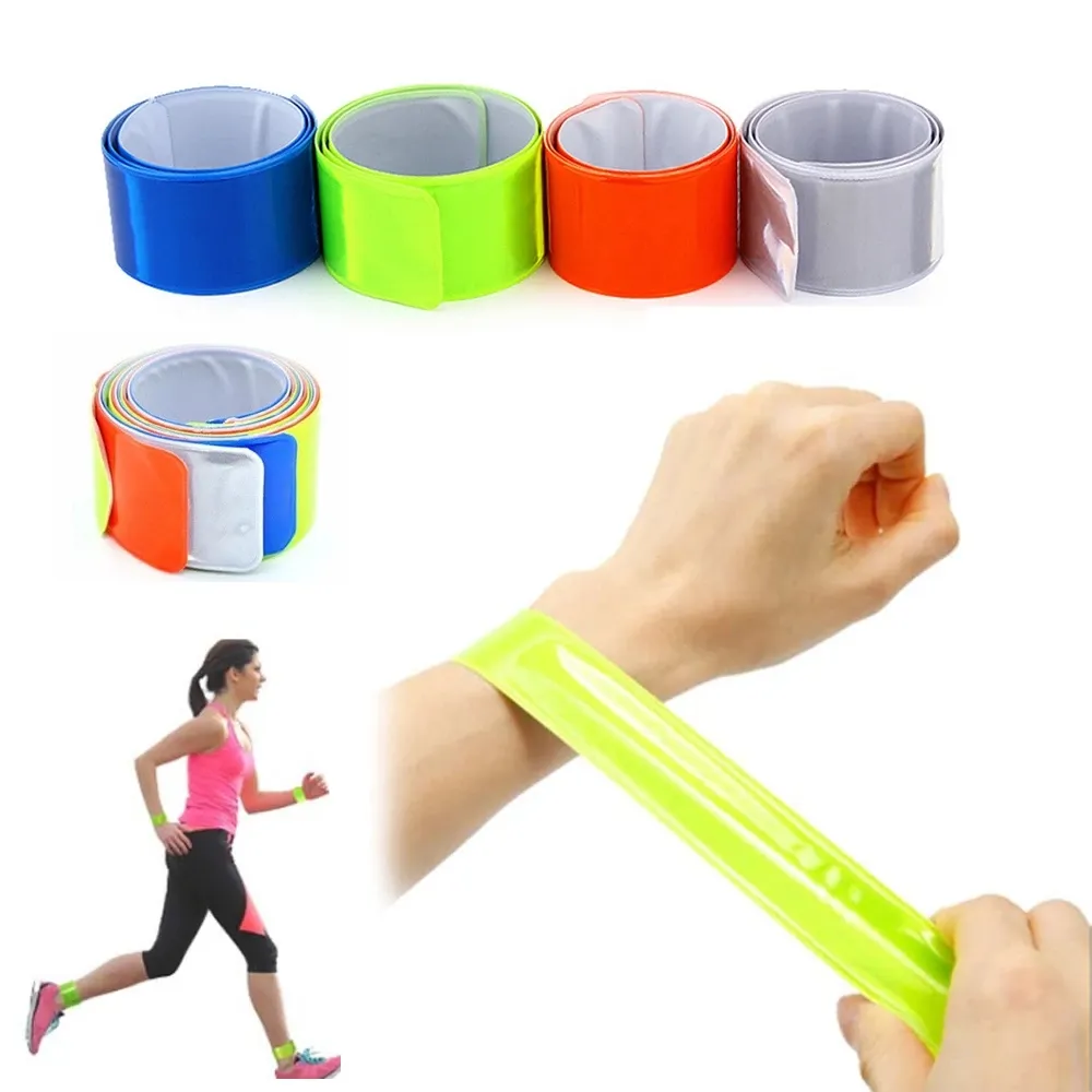 Reflective Bands High Visibility Reflector Bands Night Safety Reflective Slap Bracelet for Running Cycling Walking