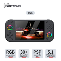 Console de jeu portable rétro M26, écran IPS de 5,1 pouces, système Linux, 64 Go, 20000 jeux 3D, console de jeu vidéo portable PSP, cadeau de vacances