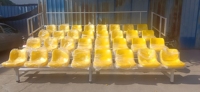 Sièges de stade de football en plein air, gradins de terrain de soccer, bancs d'tribunes, chaises de gradins, sièges de tribunes de stade