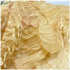 Custom Wholesale High Quality Luxury Glitter Metallic Stretch Crepe Dress Organza Fabric From China
