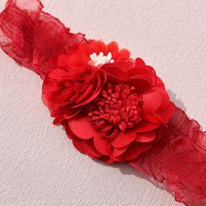 <span class=keywords><strong>Fascia</strong></span> <span class=keywords><strong>rossa</strong></span> per capelli per bambina <span class=keywords><strong>fascia</strong></span> per capelli con fiori per bambini accessori per <span class=keywords><strong>fascia</strong></span> per capelli in Nylon - Product Image 5