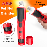 Meilleur vendeur aux États-Unis et en Europe, coupe-ongles pour chien 800 mAh, 7 vitesses, moyen et petit, chat, animal de compagnie, faible bruit, rechargeable, meuleuse à griffes 360 °   Lumière LED