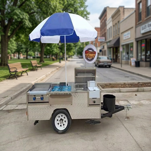 Mini camion de restauration en acier inoxydable avec plaque chauffante et friteuse pour la vente de snacks rapides sur longue distance, le service de vins dans les vignobles et les barbecues de hot-dogs - Product Image 3