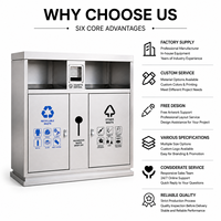Station de recyclage en acier inoxydable, armoire de tri des déchets avec bac à cigarettes pour bureau, centre commercial, espace public, logo personnalisé