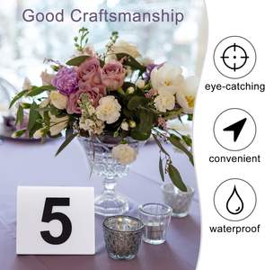 Numéros de table en acrylique transparents personnalisés imprimés UV pour mariage, vente en gros - Product Image 3