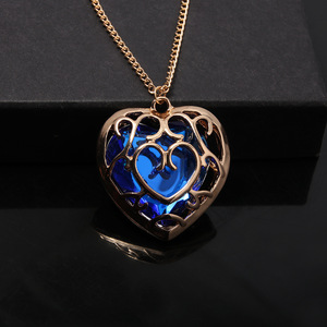 Collier pendentif en alliage plaqué or Haomi CE, lien Skyward Sword, cœur rouge, chaîne à maillons, pierres en zircon, bijoux tendance pour femmes et hommes - Product Image 5