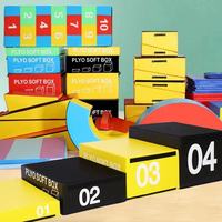 Cajas Pliométricas de PVC de Alta Calidad para Ejercicios de Salto, Juego de 3 en 1 para Entrenamiento Físico, Caja de Salto de Espuma para Gimnasio
