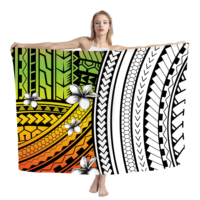 Op Maat Gemaakte Strand Sarong Gepersonaliseerde Polynesische Designprint Sarong Beach Pareo Dames Bikini Cover Ups Voor Badmode Oem