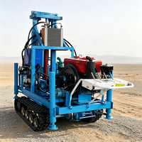 Foreuse de puits d'eau diesel sur chenilles MIKTON avec pompe et moteur, profondeur max. 180 m pour couches mixtes de sable, d'argile et de roche
