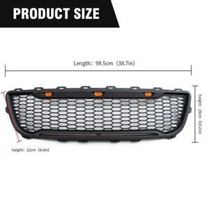 Grille de pare-chocs avant noire en ABS pour Ford F150 1995-2003, style <span class=keywords><strong>Raptor</strong></span> avec lettres et lumières LED, grille en nid d'abeille - Product Image 4