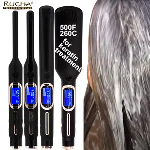 Rucha plancha plana de 500 grados 500度扁铁陶瓷直发器角蛋白处理头发热工具