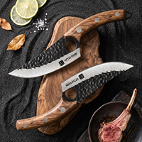 Little Cook 6 inch Vikingmes 50CrMoV15 roestvrij staal gehamerde afwerking vingergat palissander handvat vleesmes keukenmes