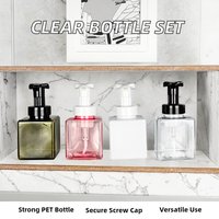 Bouteille vide en PETG de 250 ml, 450 ml, 650 ml avec pompe moussante pour shampoing, gel douche, savon liquide, avec bouchon à vis pour soins personnels