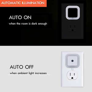 Lámpara de luz LED de noche con Sensor inteligente anochecer al amanecer Sensor de luz 0,8 W Plug-en - Product Image 3