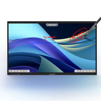 Moniteur à écran tactile de 86 pouces Écran LCD pour salle de classe et conférence double système d'exploitation Écran intelligent Tableau blanc interactif