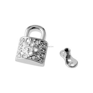 Оптовая продажа: Классический стиль, нержавеющая сталь, посеребренные украшения для пирсинга, основа для дермального анкера с замком-фиксатором - Product Image 4