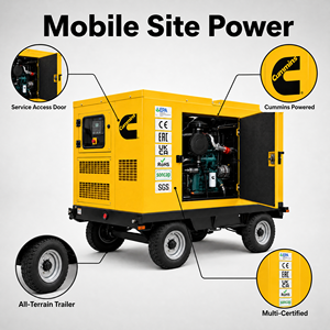 เครื่องกำเนิดไฟฟ้าดีเซล Isuzu Cummins แบบเก็บเสียง 3 เฟส 20kvA 40kvA 60kvA ระบายความร้อนด้วยน้ำ พร้อมระบบ ATS สำรองไฟฟ้า เสียงเบา - Product Image 2