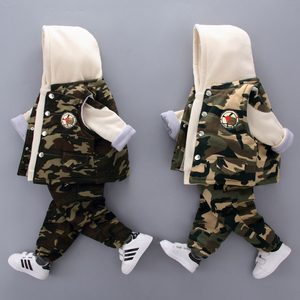 Ensemble de vêtements d'hiver pour garçon avec sweat à capuche, gilet et pantalon, 3 pièces de vêtements camouflage, sweat à capuche pour enfants, vêtements pour enfants - Product Image 5
