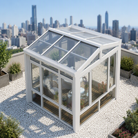 Nouveau kit de véranda en verre trempé et alliage d'aluminium, toit plat/incliné/triangulaire, moulures écologiques, structure de villa extérieure résidentielle