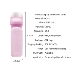 Botella aplicadora de aceite de 3 colores <span class=keywords><strong>para</strong></span> el cabello, peine de teñido profesional <span class=keywords><strong>para</strong></span> peluquería, suministros <span class=keywords><strong>para</strong></span> colorear - Product Image 3