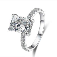 Anello di fidanzamento da donna in platino Pt950 con diamante prismatizzato a 4 griffe, stile lusso e moda, con diamante coltivato in laboratorio