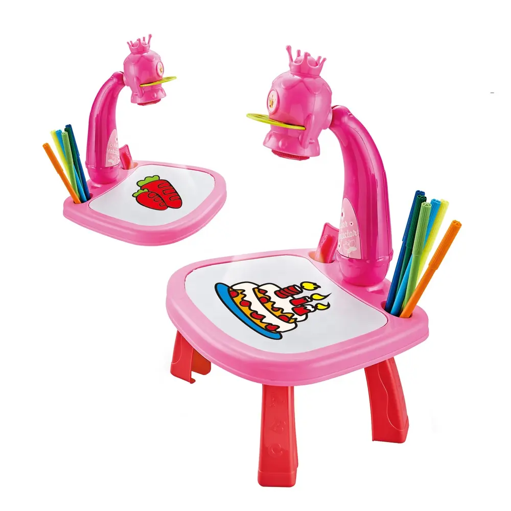 Multifunzionale bambini disegno proiettore giocattoli pittura educativa giocattoli apprendimento scrivania cavalletto giocattolo macchina di proiezione con luce
