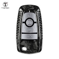 Couvercle de clé de voiture en Fiber de carbone forgé adapté pour Ford Mondeo/Edge/Escosport/Mustang T-carbon Key Case Accessoires intérieurs en gros