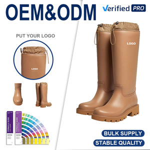 OEM/ODM <strong>Women</strong> Rain <strong>Boot</strong> for Hiking Rainy <strong>Wellington</strong> <strong>Boots</strong> With Drawstring Over-the-Knee Waterproof Fashion Garden Gumboot - Product Image 1