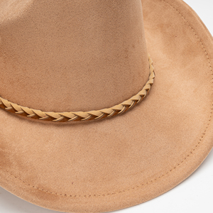 Nouveau Chapeau de Cowboy Unisexe en Daim Végétalien à Large Bord, Style Western Décontracté pour l'Extérieur, Quatre Saisons, Neutre - Product Image 4