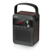 Radio FM Portabel P90 dengan Speaker Nirkabel BT Berbahan Kayu, Dilengkapi Jam Alarm dan Pemutar USB