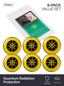 Autocollants <span class=keywords><strong>anti</strong></span>-radiation pour téléphone portable, en or et argent, ronds, 28 mm, vente en gros promotionnelle, réduction des radiations - Product Image 2