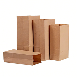 ถุงกระดาษคราฟท์ก้นเหลี่ยมแบบกำหนดเองได้ ขายส่งจำนวนมาก เกรดอาหาร หลายขนาด สำหรับร้านอาหาร บรรจุภัณฑ์เบเกอรี่แบบนำกลับบ้าน - Product Image 1