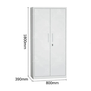 Armoire <span class=keywords><strong>de</strong></span> bureau en acier avec 2 portes battantes, armoire <span class=keywords><strong>de</strong></span> <span class=keywords><strong>rangement</strong></span> en métal verrouillable, cuisine, extérieur, maison, école, fichier, <span class=keywords><strong>garage</strong></span>, classeur - Product Image 3