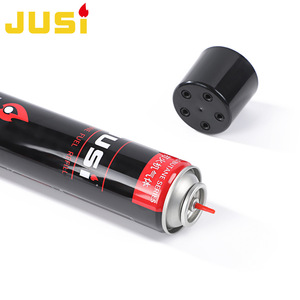 Briquet à cigarettes droit classique en métal noir JUSI JS398, coupe-vent, au butane haute pureté, portable et rechargeable - Product Image 4