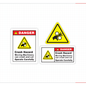 ป้ายเตือนอันตรายจากเครื่องจักรเคลื่อนที่ ป้ายความปลอดภัยอุตสาหกรรม สติกเกอร์เตือนอุปกรณ์อุตสาหกรรม - Product Image 1