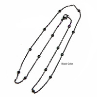 Collier de station de boule de perle d'acier inoxydable superposition réglable de chaîne de tour de cou des résultats de bijoux