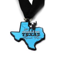 Médaille personnalisée colorée en PVC/caoutchouc pour course à pied 5k, marathon, avec ruban et cordon