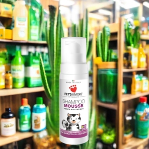 Pet's Amore-Champú orgánico con extracto de caléndula para gatos, Mousse con ingredientes naturales, limpieza de aseo sin agua, hecho en Italia - Product Image 4