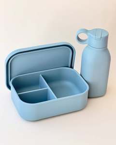 Lonchera Bento de Silicona de Alta Capacidad con Tres Compartimentos, Apta para Alimentos, Libre de BPA, con Tapa Apta para Microondas - Product Image 1