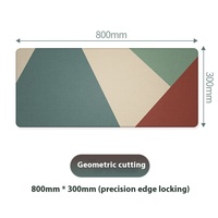 Grand tapis de souris à coupe géométrique en caoutchouc antidérapant élargi, tapis de bureau antidérapant doux, clavier pour ordinateur de jeu