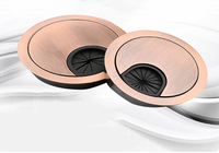 Cache-câbles rond en aluminium pour bureau, anti-poussière, pour sortie de câble de bureau, en métal