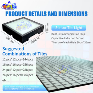 Technologie de détection de mouvement ODM Carreaux de piste de danse d'éclairage Lumière de <span class=keywords><strong>marelle</strong></span> interactive Plancher à LED actif Plancher à LED de jeu interactif - Product Image 5