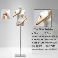 Maniquíes de Mujer con Base Metálica, Modelos de Cuerpo Superior Ajustables con Mano Articulada para Prendas de Vestir