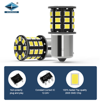 Señales de giro de alta calidad LED P21W 2835 33smd luces de freno estroboscópicas 850LM T25 S25 1156 T20 bombilla de luz de coche sistema de iluminación automática