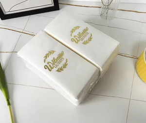 Serviettes jetables en papier Airlaid effet lin avec logo personnalisé en relief – Serviettes de table en papier - Product Image 2