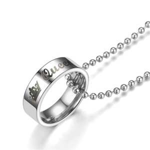 Collar colgante <span class=keywords><strong>de</strong></span> anillo <span class=keywords><strong>de</strong></span> <span class=keywords><strong>Her</strong></span> King His Queen <span class=keywords><strong>de</strong></span> acero inoxidable <span class=keywords><strong>de</strong></span> estilo <span class=keywords><strong>de</strong></span> moda hecho en fábrica para regalo <span class=keywords><strong>de</strong></span> San Valentín - Product Image 6