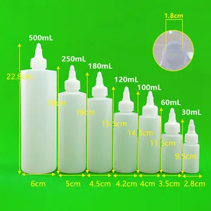 Bottiglie vuote di plastica LDPE spremuta con coperchio superiore a forma di cosmetici per alimenti vernice olio essenziale di imballaggio ODM disponibile