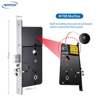 Tediton Retrofit Smart Lock con WiFi/NFC/Blue Electronic Card Lock Hotel para puerta Delantera se adapta al cerrojo existente