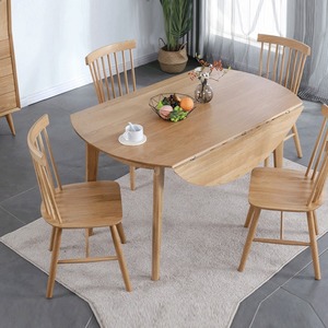 North European Solid <b>Wood</b> <b>Extendable</b> Oval <b>Dining</b> <b>Table</b> Cherry <b>Wood</b> Color For <b>Dining</b> Room - Product Image 2