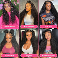 Perruque en cheveux humains bruts 4x4 HD Lace Closure, bouclée crépue, sans colle, pré-épilée, avec dentelle transparente 5x5, prête à porter